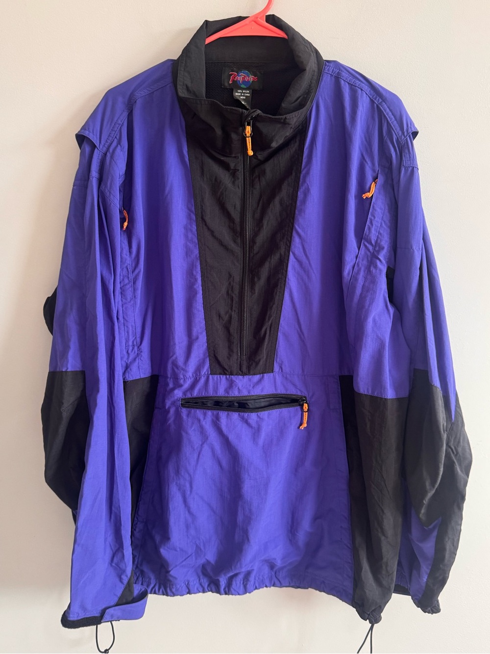 RailRiders Men’s XXL Purple Black Nylon Anorak Windbreaker Pullover Jacket